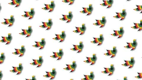 Pan African Color Bird Pattern for Juneteenth and Emancipation Day Celebrat.. 스톡 일러스트