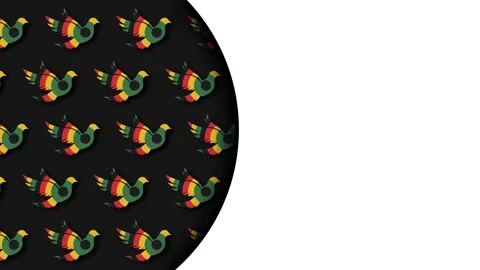 Pan African Colors Bird Pattern Motion Graphic for Emancipation Day Celebra.. Stock Footage 343639569