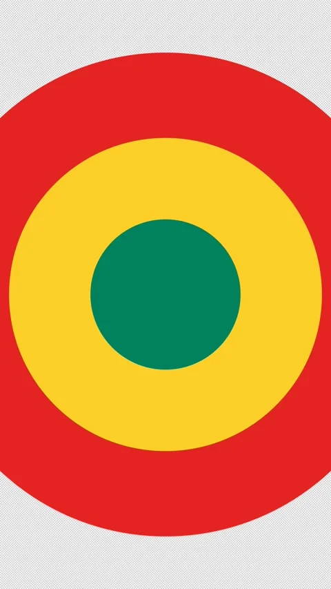 Pan-African colors concentric circles expanding wipe transition with alpha Video stock 335430407
