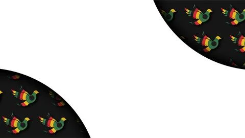 Pan African Emancipation Day background frame with colorful freedom birds p.. Stock Illustration