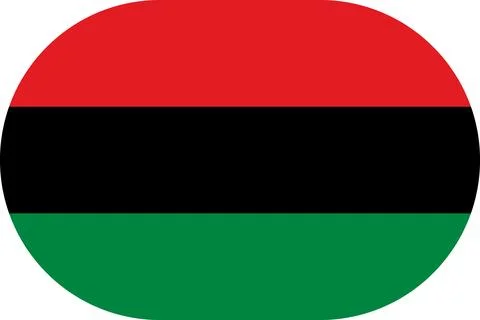 Pan-African flag in flat oval design Stock Illustration