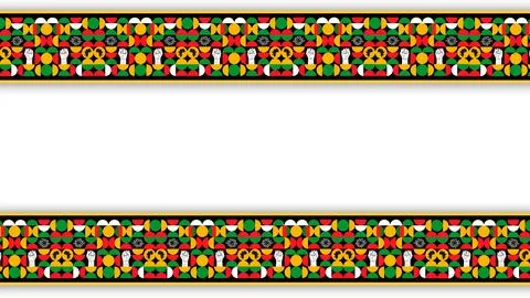 Pan African style border frame template for Emancipation Day Juneteenth and.. Stock Illustration