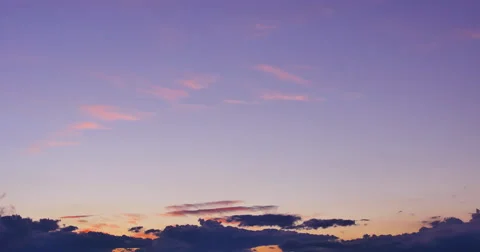 Pan Along a Colorful Cloudy Sky Stock Footage 44234640