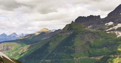 Pan Along a Steep Mountain Valley Stock Footage 44234624