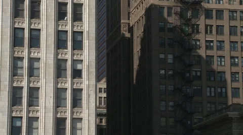 Pan to American Flag on Building Stock Footage 43154258