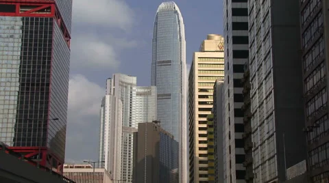 Pan up and down of buildings in Hong Kong Video stock 46000899