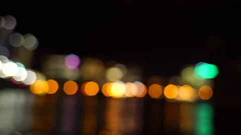 Pan and Rack Focus to Hawthorne Bridge and Portland, OR Skyline at Night Video stock 74292182