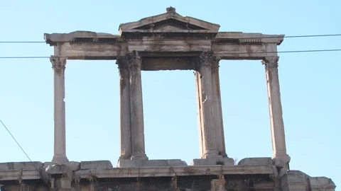 Pan of Andrian's Arch Stock Footage 87595612