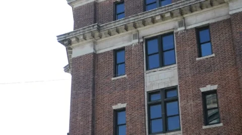 Pan of Apartment Windows Stock Footage 7743457