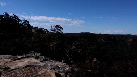 Pan around at mountain top. Stock Footage 99614597