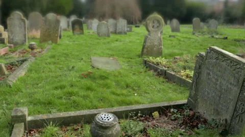 Pan around old graveyard Stock Footage 59456488