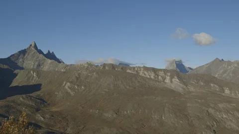 Pan Away Citadel Mountain Range Arrigetch Peaks Stock Footage 121640330