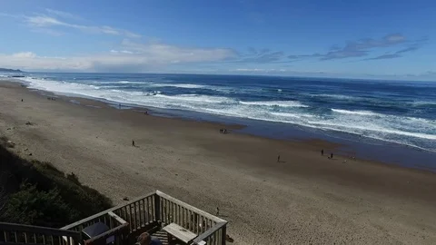 Pan of Beach from Above Stock Footage 87927299