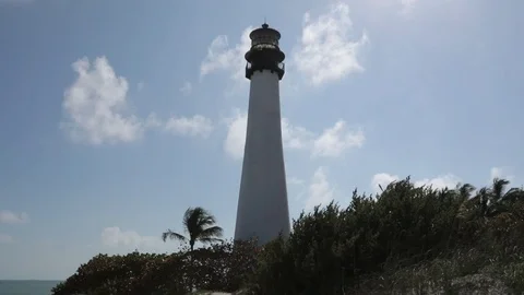 Pan at the Beach with Lighthouse and Grass Video stock 83967355