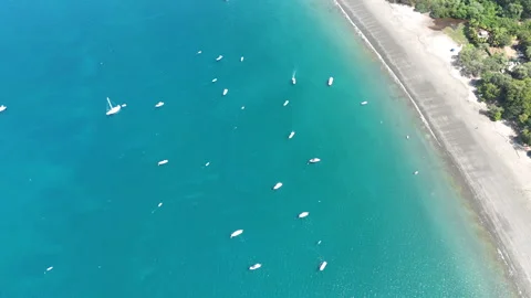 Pan to the beach paradise daytime Stock Footage 261978656