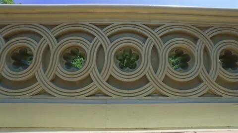 Pan of beautiful decorative concrete structure Stock Footage 67365737