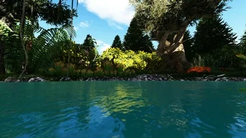 Pan of beautiful vegetation from the river Stock-Footage 86117285