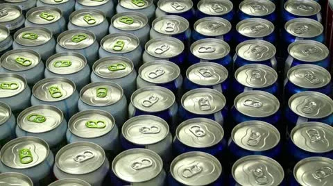 Pan of Beer Cans Stock Footage 22306860