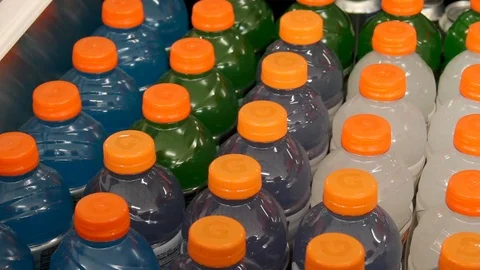 Pan of Beverages at Convienience Store Stock Footage 89241404