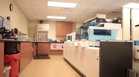 Pan of Blood lab Video stock 53879917
