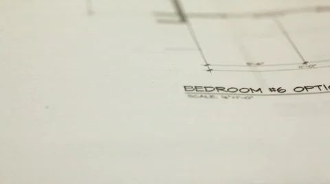 Pan of blueprints. Shallow depth of field. 스톡 동영상 305931