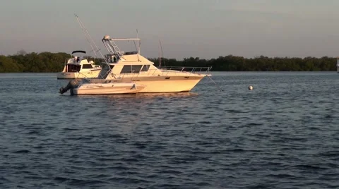 Pan of a Boat anchorage Stock Footage 54640566