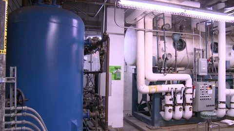 Pan of Boiler Room Stock Footage 10903187