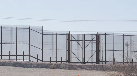 Pan of Border Fence Video stock 60385940