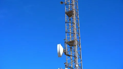 Pan from Bottom to Top on Mobile and Radar Tower Stock Footage 272302325