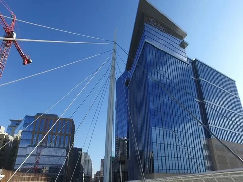 Pan up of Bridge in Denver Stock Footage 70817918