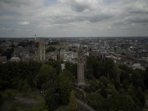 A Pan of Bristol City Featuring Cabot Tower Stock Footage 77735334