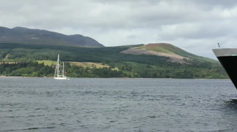 Pan Brodick bay Video stock 857812