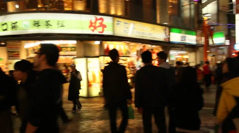 A pan in a busy area of ximending Stock Footage 36465238