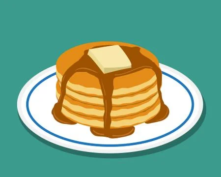 Pan cake in flat style, isolated vector Stock Illustration