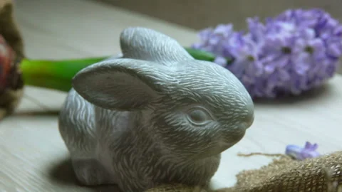 Pan camera movement on Festive Easter table setting Stock Footage 101713284