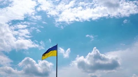 Pan camera movement with a stop near the flag. 스톡 동영상 201214816