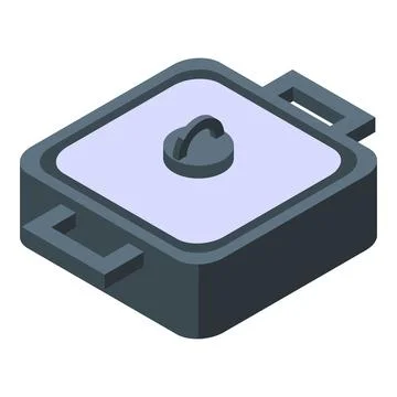 Pan with cap icon isometric vector. Food tool Illustrazione stock