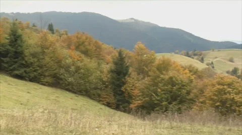 Pan of Carpathian landscape Stock Footage 35501765