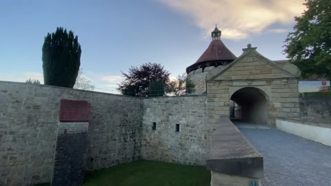 Pan from Castle Wall to Castle Gate in 4K Video stock 317582253