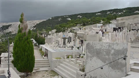 Pan cemetery Stock Footage 24710601