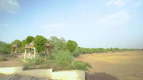 Pan from Chhatris to Empty Field Stock Footage 322172207