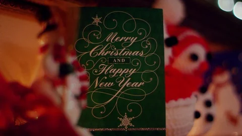 Pan of Christmas mantle to tree Stock Footage 88598743