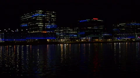 Pan city at night Stock Footage 167244043