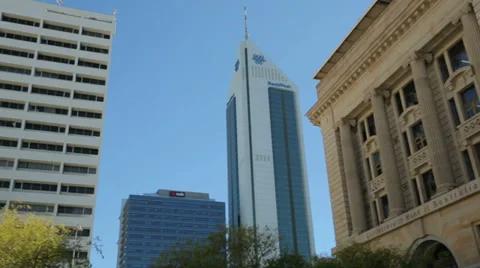 Pan of city skyline, perth, australia Stock Footage 36830995