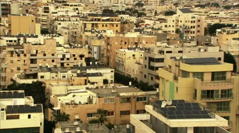 Pan of cityscape Stock Footage 12761270