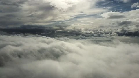 Pan clip above the clouds sunshine winter morning Stock Footage 145806693