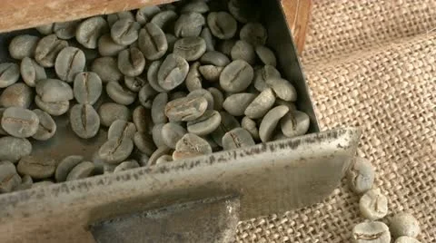 Pan coffee beans Stock-Footage 12733128