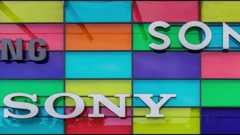 Pan of consumer electronic logo's on the facade of a Dutch Mediamarkt store.. Stock Footage 288004923