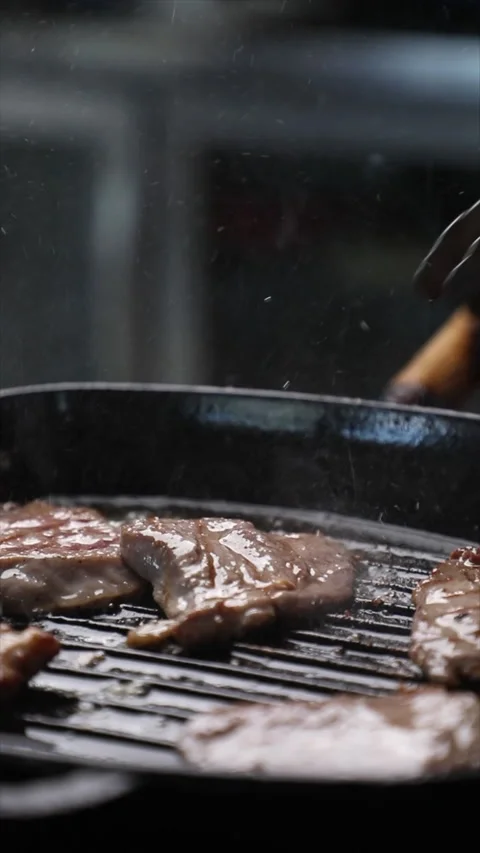 Pan-Cooked Meat Dish Stock Footage 296023024