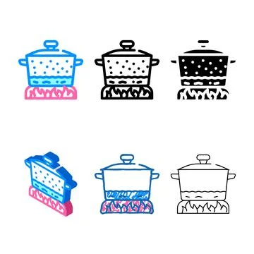 Pan for cooking color icon vector range Stock Illustration